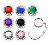 Kellegour 8 Pieces Foldable Handbag Hooks for Tables,Folding Handbag Table Hanger,Round Handbag Holder,Portable Bag Hook,Portable Handbag Hangers,Folding Purse Hook for Restaurants,Cafes,Wallet,Bar