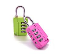 Kellegour Combination Lock Padlock, Pack of 2 Combination Lock, Luggage Lock, 4-Digit Locks, Combination Code, for School Cupboards, Gym, Offices, Cupboards, Hotels (Pink Green)