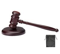 Kellegour Judge Gavel Block Set,Judge Gavel and Block Set,Handcrafted Wood Hammer,Handcrafted Wood Gavel and Round,for Lawyer,Student,Auction Court and Gifts