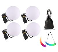 Kellegour LED Poi Balls Set, 4-Piece Glow Poi Juggling Set, Perfect for Dancing, Beach, Camping, Light Shows & Raves (Includes Batteries)