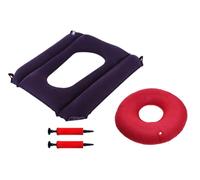 Kellegour Pack of 2 Inflatable Air Cushions, Anti-Decubitus Cushion and Orthopaedic Seat Cushion with Pump Hardness Adjustable for Wheelchair, Commode and Bed Care for Pressure Relief