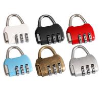 Kellegour Pack of 6 Luggage Locks, Padlock, Vintage Hanging Lock, Retro Mini Antique Style Combination Lock, 3-Digit Combination Lock, for Cupboard, Jewellery Box, Diary, Drawer, 6 Colours