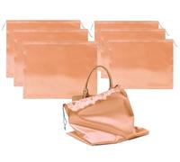 Kellegour Pack of 6 Silk Drawstring Bags, Soft Dust Bag for Handbags, Silk Dustproof Drawstring Bags, Shoe Bag, Dust Bag for Handbags, Shoes, Suits, Boots, 2 Sizes (Champagne)