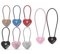 Kellegour Pack of 8 Luggage Locks, Combination Lock, Colourful Combination Lock, Mini Code Lock, 3-Digit, Heart-Shaped Padlock for Luggage, Backpack, Jewellery Box, Hallway Locker, 6 Colours, 2 Sizes