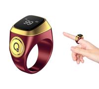 Kellegour Smart Tasbih Tally Counter Ring,Rechargeable Electronic Finger Counter,18mm Smart Ring Digital Tasbeeh Counter,Digital Electronic Tasbeeh Counters for Prayer with Vibration Reminder,Brown