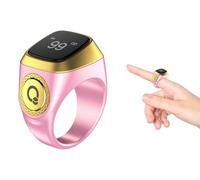 Kellegour Smart Tasbih Tally Counter Ring,Rechargeable Electronic Finger Counter,18mm Smart Ring Digital Tasbeeh Counter,Digital Electronic Tasbeeh Counters for Prayer with Vibration Reminder,Pink