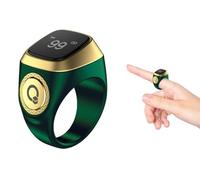 Kellegour Smart Tasbih Tally Counter Ring,Rechargeable Electronic Finger Counter,20mm Smart Ring Digital Tasbeeh Counter,Digital Electronic Tasbeeh Counters for Prayer with Vibration Reminder,Green