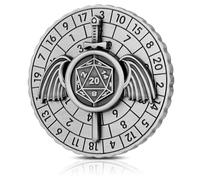 Keller & Weber 7-in-1 Metal DND Dice Spinner, Fighter Swords Roulette Dice Spinner, Silver, 1 Piece, Gift Giving, Teen & Adult, Role-Playing Game Enthusiasts, Unisex, Small