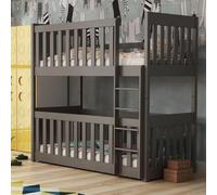 keller wooden bunk bed with bonnell mattress in graphite