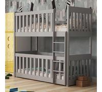keller wooden bunk bed with bonnell mattress in matt grey