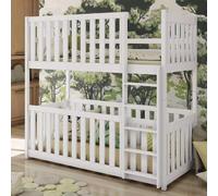 keller wooden bunk bed with bonnell mattress in matt white