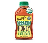 Kelley's 100% Organic Raw and Unfiltered Honey USDA Certified 24oz Squeeze Bottle - All Natural Flavour Honey for Fruit, Yogurt, Smoothies, Acai Bowls, Tea -