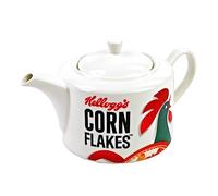 Kellogg’s Vintage Corn Flakes Porcelain Teapot by Kimm & Miller - Retro 2-Cup Collectible - Novelty Kitchen Decor & New Home Gift for Couples