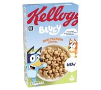 Kellogg's Bluey Multigrain Shapes Breakfast Cereal 350g | Bluey multigrain cereal shapes made with wholegrain, fortified with vitamins and iron, a light and crispy family breakfast