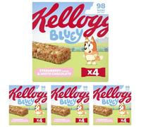 Kellogg's Bluey Strawberry & White Chocolate Flavour Multigrain Snack Bar 4x25g (Pack of 4)