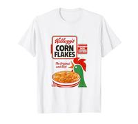 Kellogg's Corn Flakes Breakfast Cereal Box Art 1983 T-Shirt, Men, White, 5X-Large