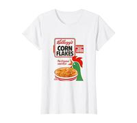 Kellogg's Corn Flakes Breakfast Cereal Box Art 1983 T-Shirt, Women, White, X-Small