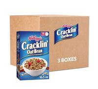 Kellogg's Cracklin' Oat Bran Breakfast Cereals, Fibre Cereal, Family Cereal, Original (3 Boxes)