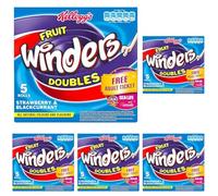 Kelloggs Fruit Winders Rolls Strawberry & Blackcurrent, 5 x 17g (Pack of 5)