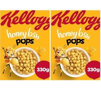 Kellogg's Honey Pops Breakfast Cereal 330g (Pack of 2)
