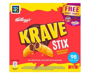 Kellogg's Krave Chocolate Hazelnut Stix Snack Bar 5x20.5g (Pack of 9)