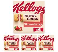 Kellogg's Nutri-Grain Strawberry Breakfast Bakes Cereal Bars 6x37g 222g (Pack of 4)