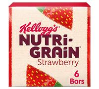 Kellogg's Nutri-Grain Strawberry Snack Bars 6 x 37g | Soft-baked breakfast bars with a fruity filling, made with wholegrain , individually wrapped snack bars for busy mornings