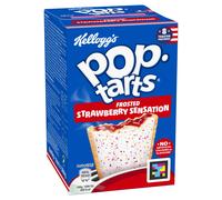 Kelloggs PopTarts Frosted Strawberry Sensation Toaster Pastries Box 8 x 48g