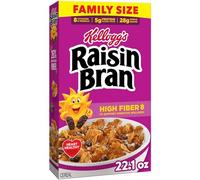 Kellogg's Raisin Bran Breakfast Cereal, Fiber Cereal, Family Breakfast, Family Size, Original, 22.1oz Box (1 Box)