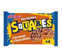 Kellogg's Rice Krispies Squares Chocolate Caramel Snack Bars Box, 4 x 36g
