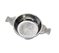 Kells Pewter Quaich Whisky Tasting Bowl Loving Cup Burns Night (Large 115mm Bowl Diameter) (Medium 100mm Diameter)