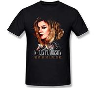 Kelly Clarkson Mens Fashion Casual Basic Short Sleeve T-Shirts Black (XX-Large)