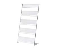 Kelly' Harvest House Magazine Rack Magazine Stand, Floor Standing Magazine Stand Literature Holder With 4 Pockets (Silver)