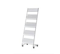 Kelly' Harvest House Magazine Rack Magazine Stand literature holder With Wheels, Magazine Rack Brochure Stand(Silver