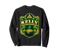 Kelly Irish Crest Design, Celtic Shamrock Ireland Badge Sweatshirt