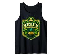 Kelly Irish Crest Design, Celtic Shamrock Ireland Badge Tank Top