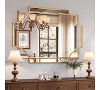 Kelly Miller Large Gold Decorative Mirror for Wall, Gold Rectangle Bathroom Mirror 30"x40" Beveled Wall Mirror for Master Bathroom, Half Bathroom, Living Room, Bedroom