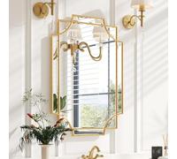 Kelly Miller Small Gold Bathroom Wall Mirror, Beveled Mirror for Master Bathroom, Half Bath 20 x 30 inches (50.8 x 76.2 cm)