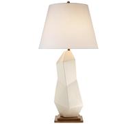 Kelly Wearstler Bayliss Table Lamp - Signature Collection - White Leather Ceramic