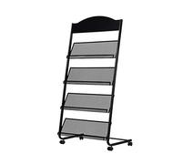 Kelly's Harvest House Literature Display Stand - 4 Pocket Floor Standing Magazine & Brochure Holder Rack (Black)
