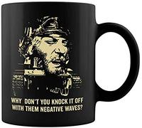 Kellys Heroes Why Dont You Knock It Off with Them Negative Waves Ceramic Coffee Mug Tea Cup Black 11 Oz