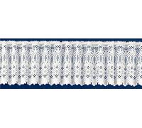 Kellyuk Floral Budget Modern White Quality Kitchen Cafe Net Curtain Large Floral Design - 4 Metres Wide x 18" (45cm) Drop