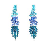 KELMALL Elegant Rhinestone Rectangle Dangle Earrings for Women - Sparkly Crystal Geometric Drop Statement Jewelry, One Size, Zinc Rhinestone, Rhinestone