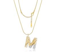 KELMALL Two-Tone Gold and Silver Plated Initial Necklace for Women - Textured Alphabet Pendant with Rhinestone Accents - Elegant Personalized Statement Jewelry Gift, Cubic Zirconia, Cubic Zirconia
