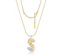 KELMALL Two-Tone Gold and Silver Plated Initial Necklace for Women - Textured Alphabet Pendant with Rhinestone Accents - Elegant Personalized Statement Jewelry Gift, Cubic Zirconia, Cubic Zirconia