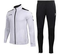 KELME Tracksuit Sets for Mens, Womens, Boys and Girls - 2 Piece Set Includes Track Jacket ans Pants - White - Large (Adult)