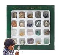 Keloc Rocks And Minerals Collection | Mineral Collection Box, Educational Mineral Display Geological Industry Classroom Training Aid Natural Mixed Ore