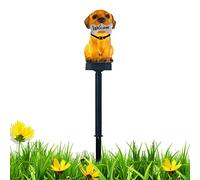 Keloc Solar Ground Lights, Welcome Puppy Dog Solar Powered LED Light - Dog with Bone Garden Sculpture, Animal Solar Lights for Yard, Garden, Keloc