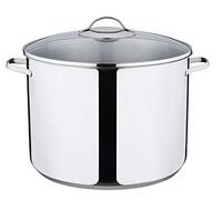Kelomat, Classico 1834-313 Tall Pot with Glass Lid Diameter 30 cm Capacity 15 Litres Stainless Steel Pasta Pot Soup Pot Preserving Pot