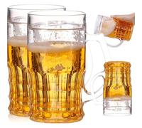 keloppasit 2pcs Fake Beer Glasses, Double Layer Fake Beer Mugs, 450ml Prank Drink Stein, Realistic Prank Cup for Bars Beverages, Creative Model Cup Toy Desk Ornament